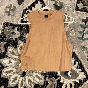 Tan cropped tank top